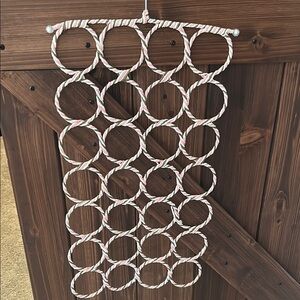 Elegant Pink and White Scarf Organizer